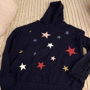 Navy Size 2 Sundry brand hoodie with stars pattern